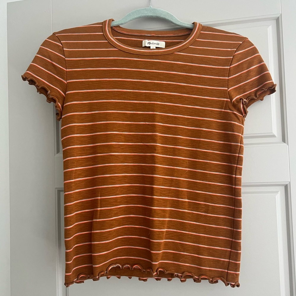 Madewell Rust Stripe Baby Tee